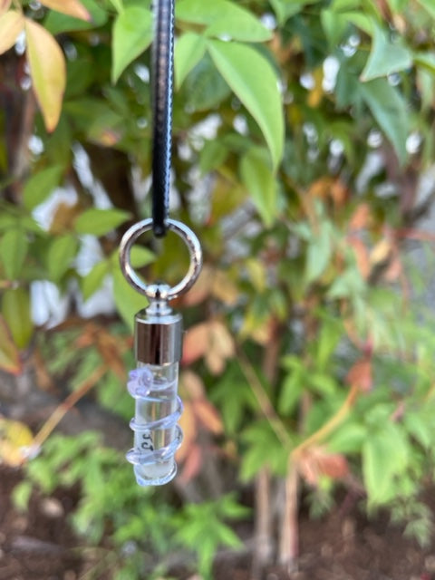 Purple Snake Necklace or Keychain Writing on Rice Handmade Jewelry