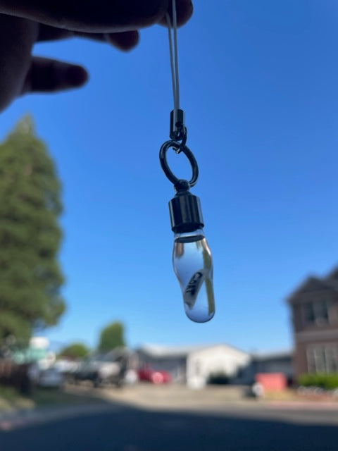 Bowling Pin Necklace or Keychain Writing on Rice Handmade Jewelry