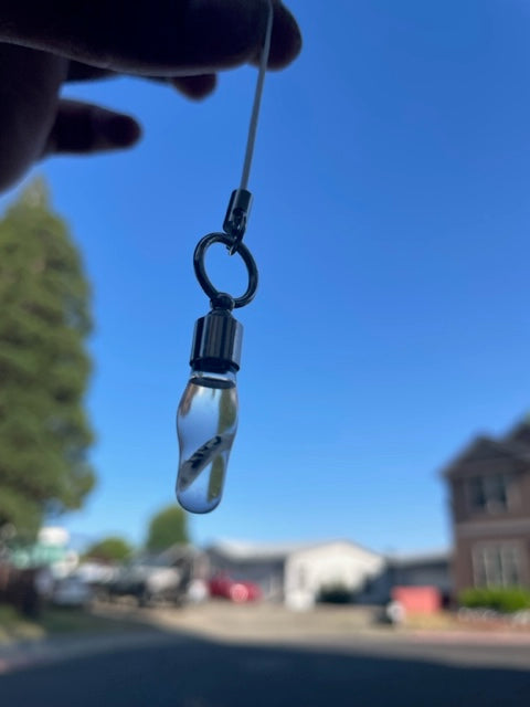 Bowling Pin Necklace or Keychain Writing on Rice Handmade Jewelry