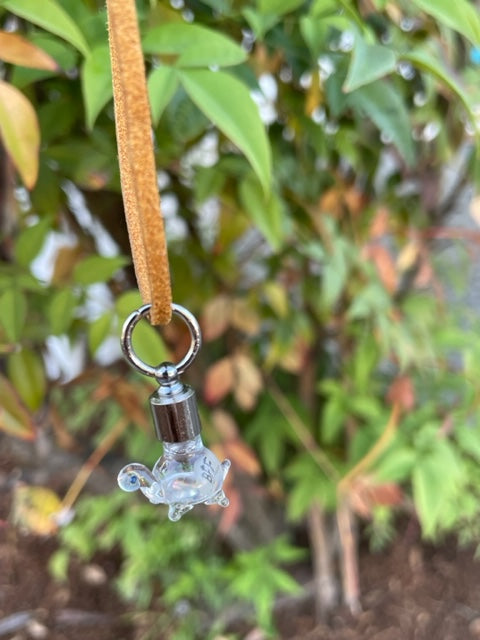 Blue Eye Turtle Necklace or Keychain Writing on Rice Handmade Jewelry