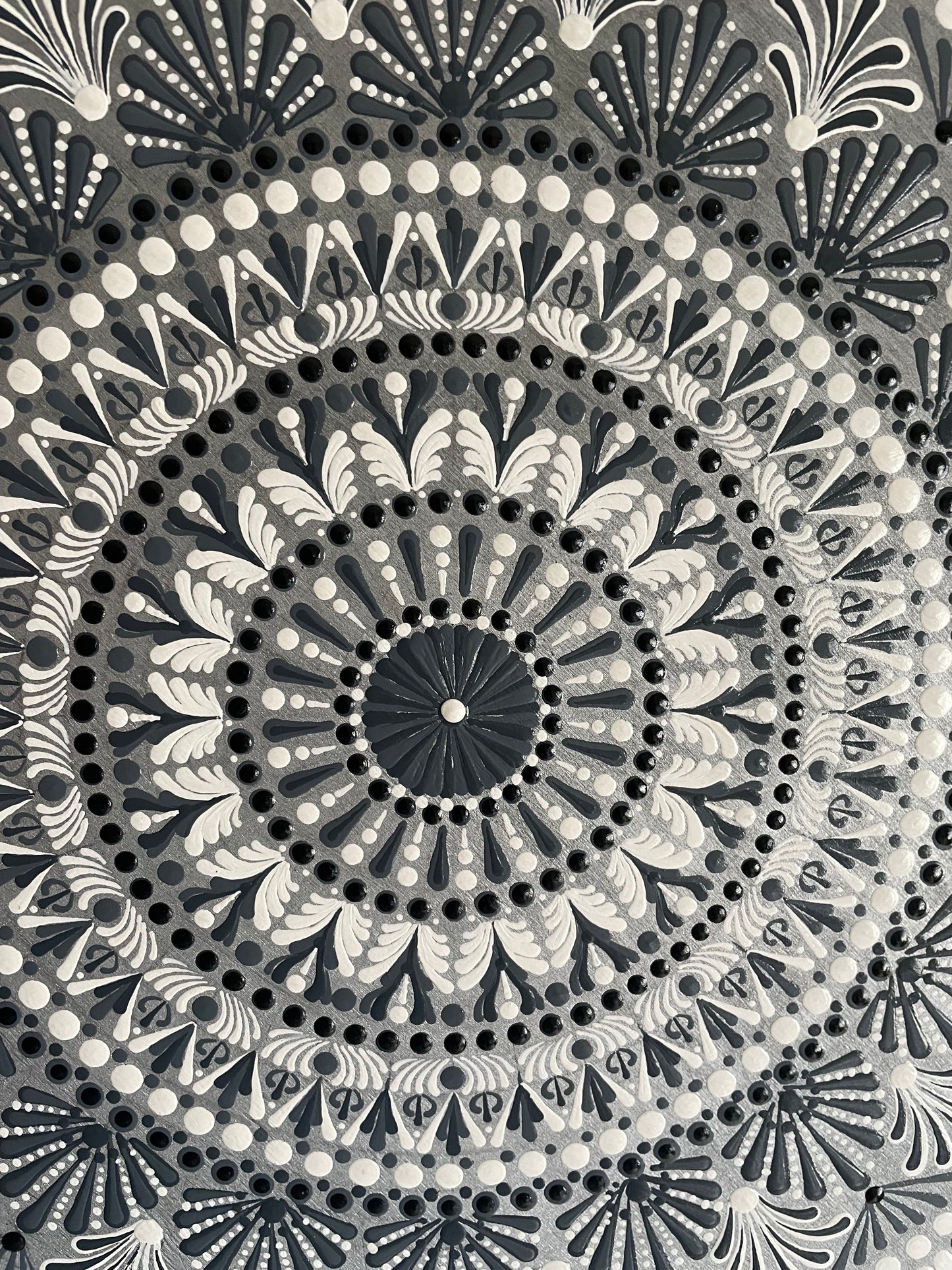Mandala con espejos Dot Art Naranja Mar Verde y Azul Colores Pintura acrílica hecha a mano