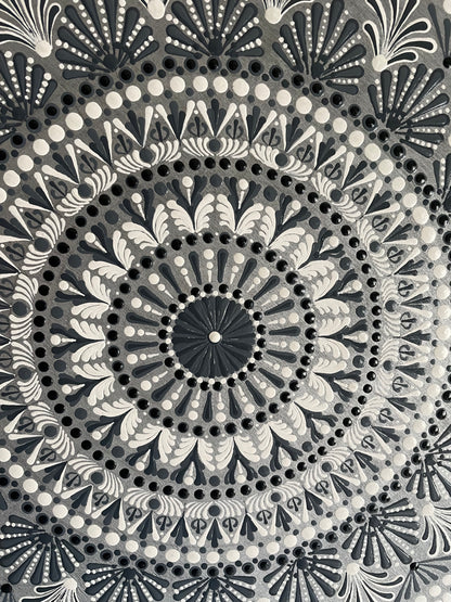 Mandala con espejos Dot Art Naranja Mar Verde y Azul Colores Pintura acrílica hecha a mano