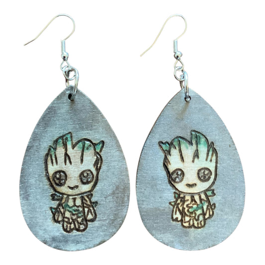 Groot Earrings Lightweight Teardrop Style