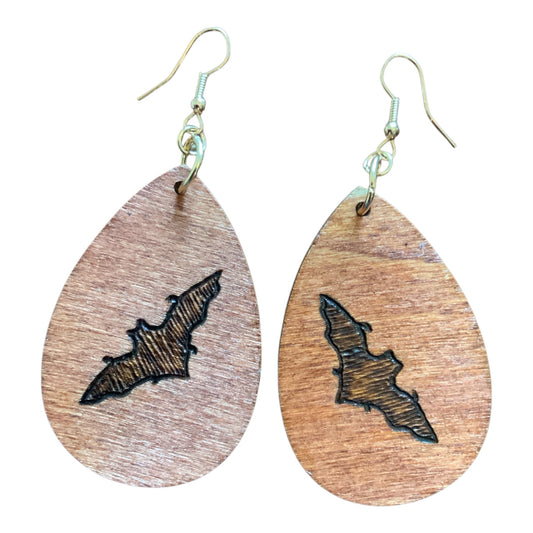 Bats Earrings Lightweight Teardrop Style