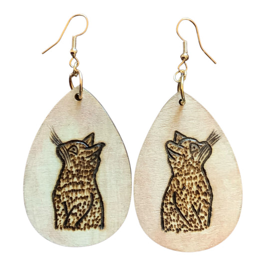 Cats Earrings Lightweight Teardrop Style