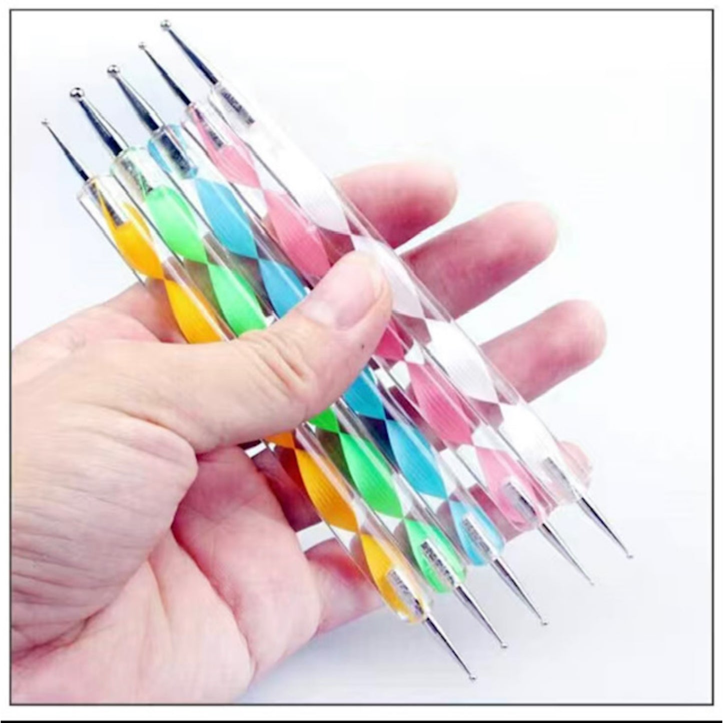 Puntas curvas, puntas rectas, herramientas de punteado para pintura acrílica Dot Art, vendedor de EE. UU., Juego de 5