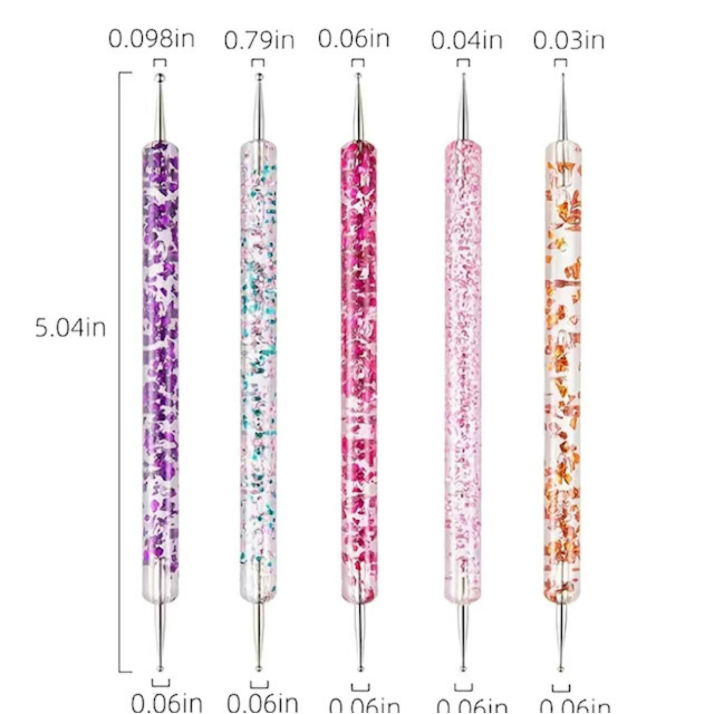 Curved Tips Straight Tips Dotting Tools for Dot Art Acrylic Painting Set of 5
