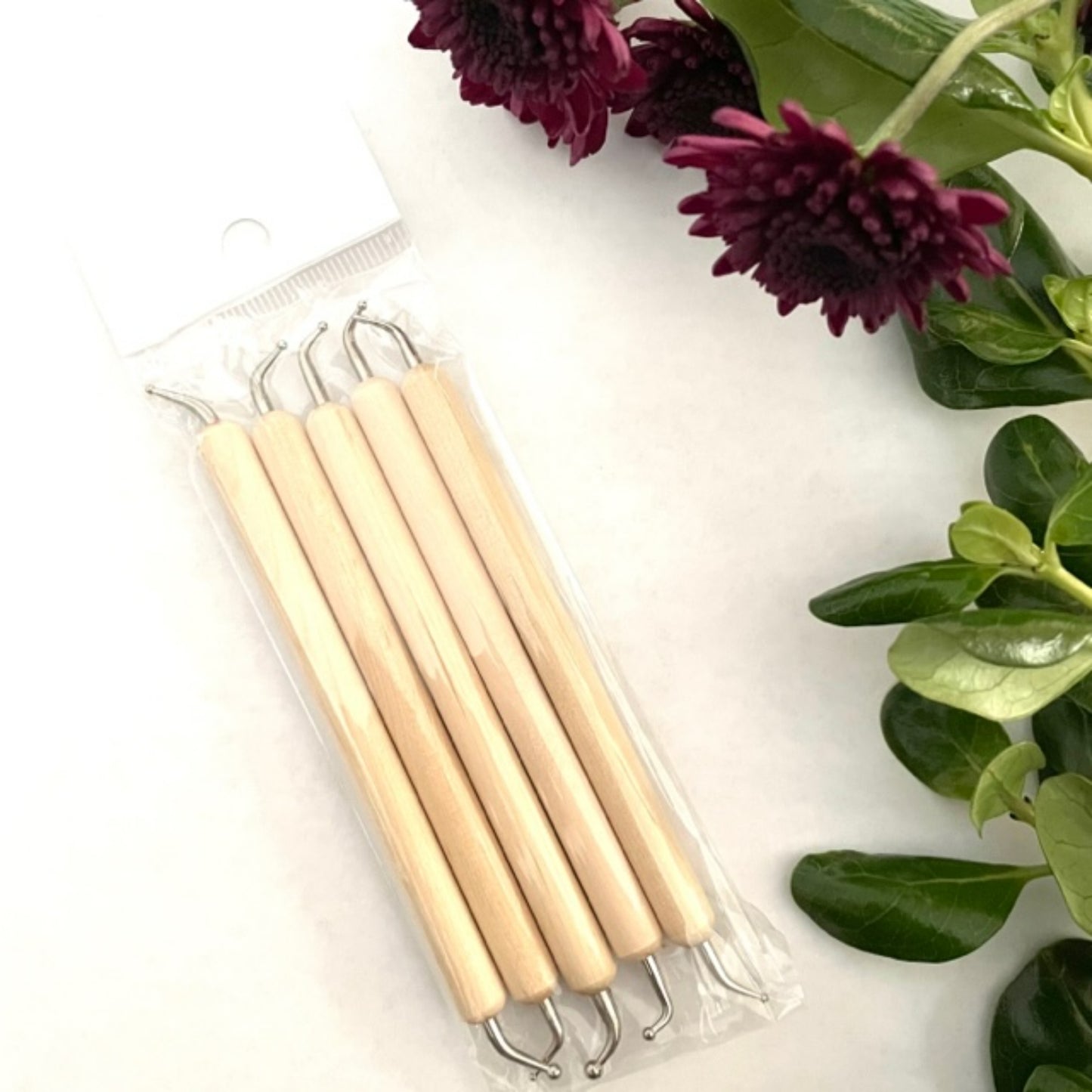 Curved Tips Straight Tips Wooden Dotting Tools for Dot Art Acrylic Painting Set of 5