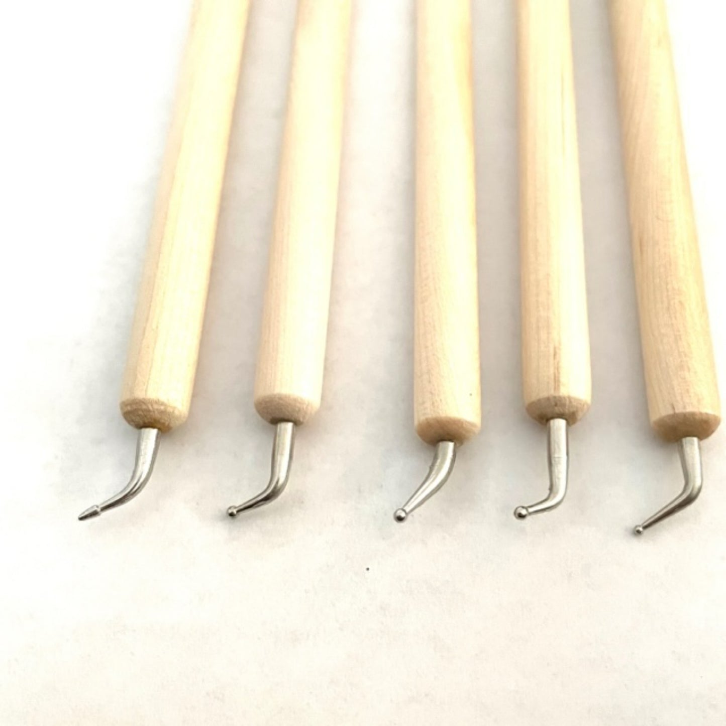 Curved Tips Straight Tips Wooden Dotting Tools for Dot Art Acrylic Painting Set of 5