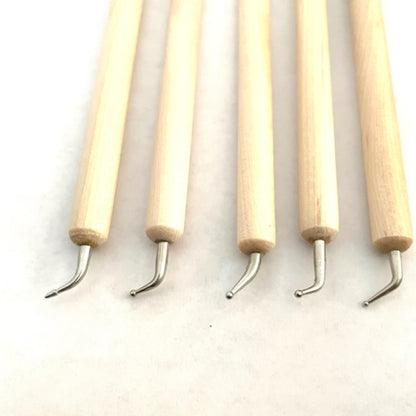 Curved Tips Straight Tips Wooden Dotting Tools for Dot Art Acrylic Painting Set of 5