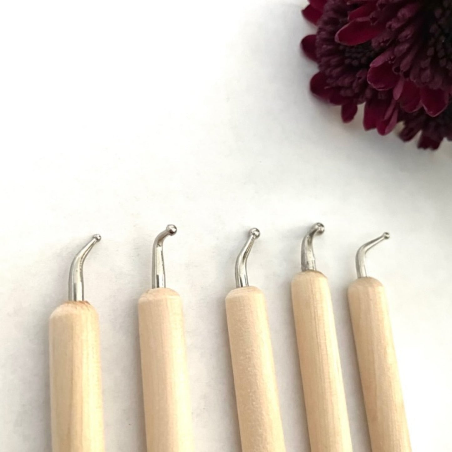 Curved Tips Straight Tips Wooden Dotting Tools for Dot Art Acrylic Painting Set of 5