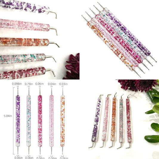 Curved Tips Straight Tips Dotting Tools for Dot Art Acrylic Painting Set of 5