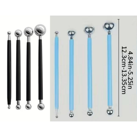 Herramientas de punteado con puntas grandes negras para pintura acrílica Dot Art, juego de 4 vendedores de EE. UU.