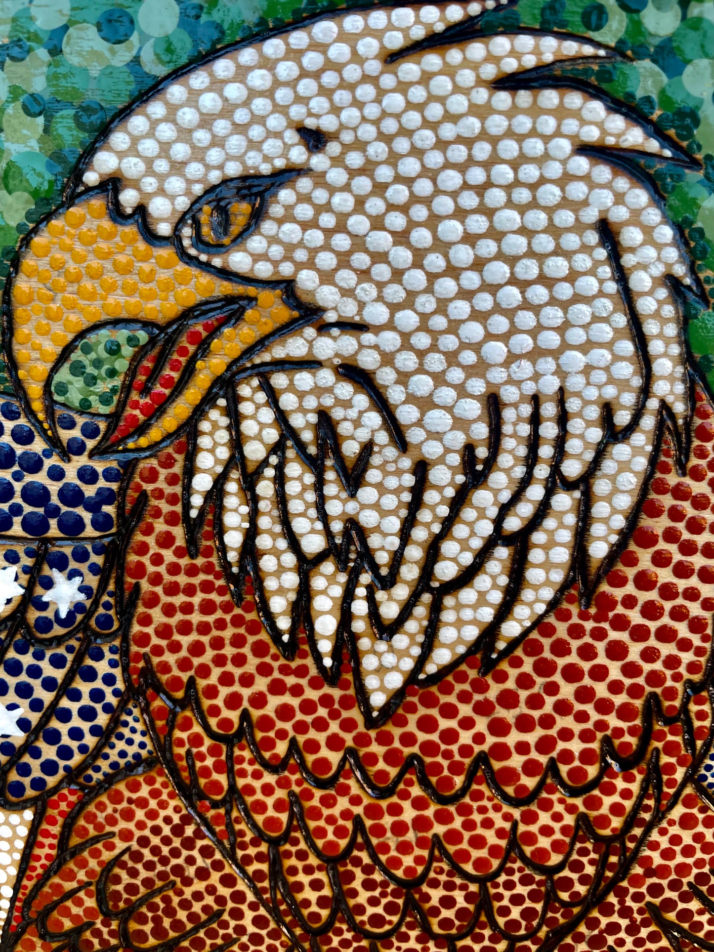 American Bald Eagle USA Flag on Basswood Patriotic Gift