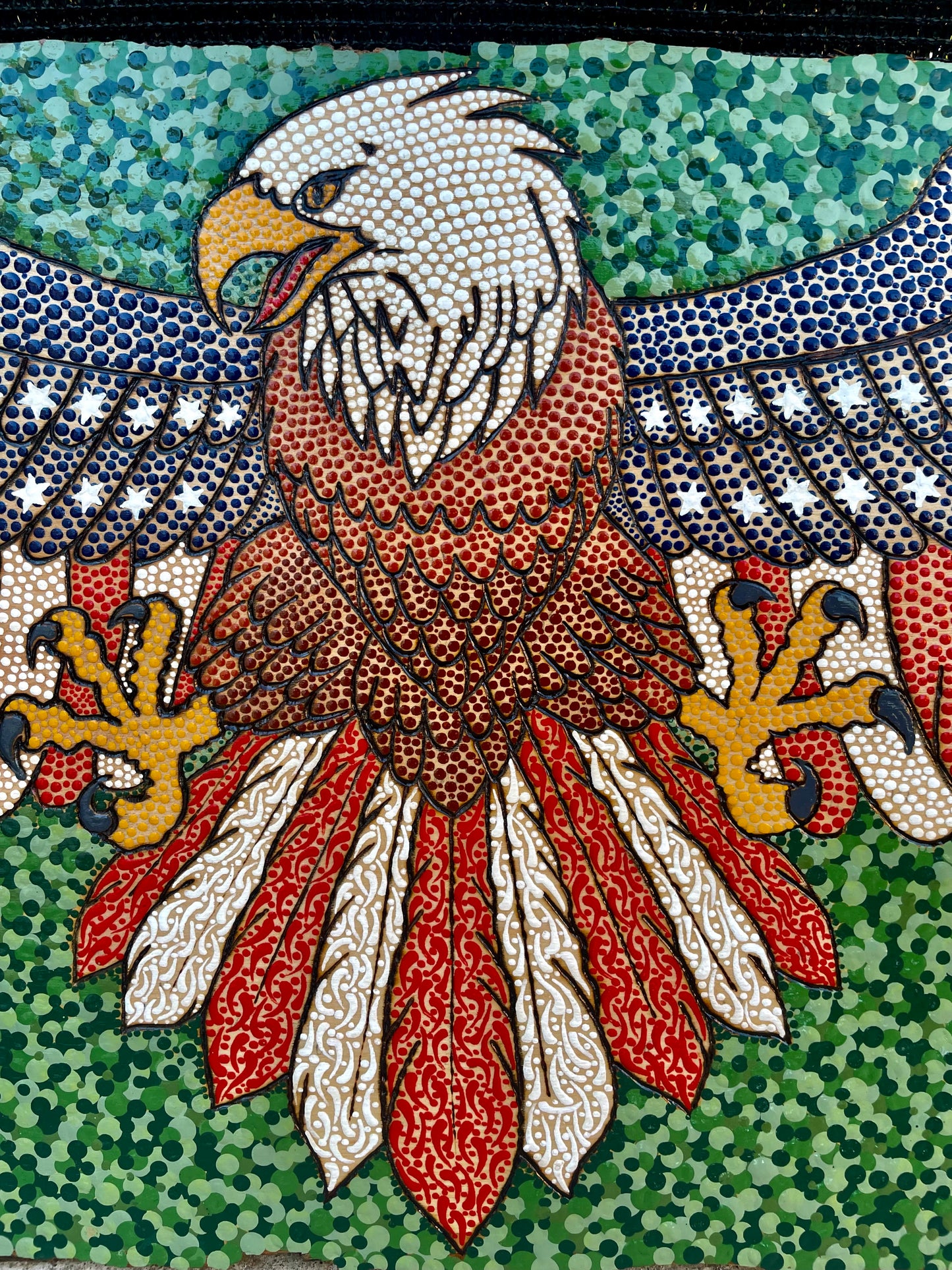 American Bald Eagle USA Flag on Basswood Patriotic Gift