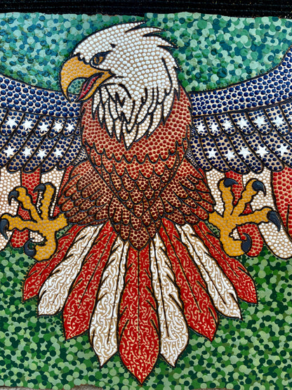 American Bald Eagle USA Flag on Basswood Patriotic Gift