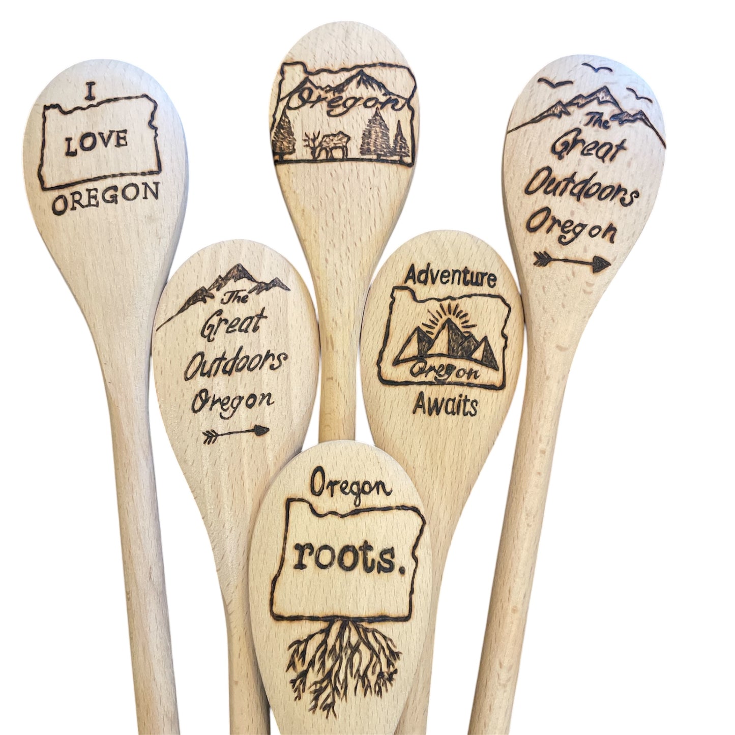 Wooden Cooking Spoons| beechwood 14"| Eco-friendly| Oregon Lovers| PNW Outdoors
