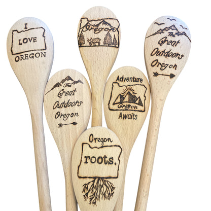 Wooden Cooking Spoons| beechwood 14"| Eco-friendly| Oregon Lovers| PNW Outdoors