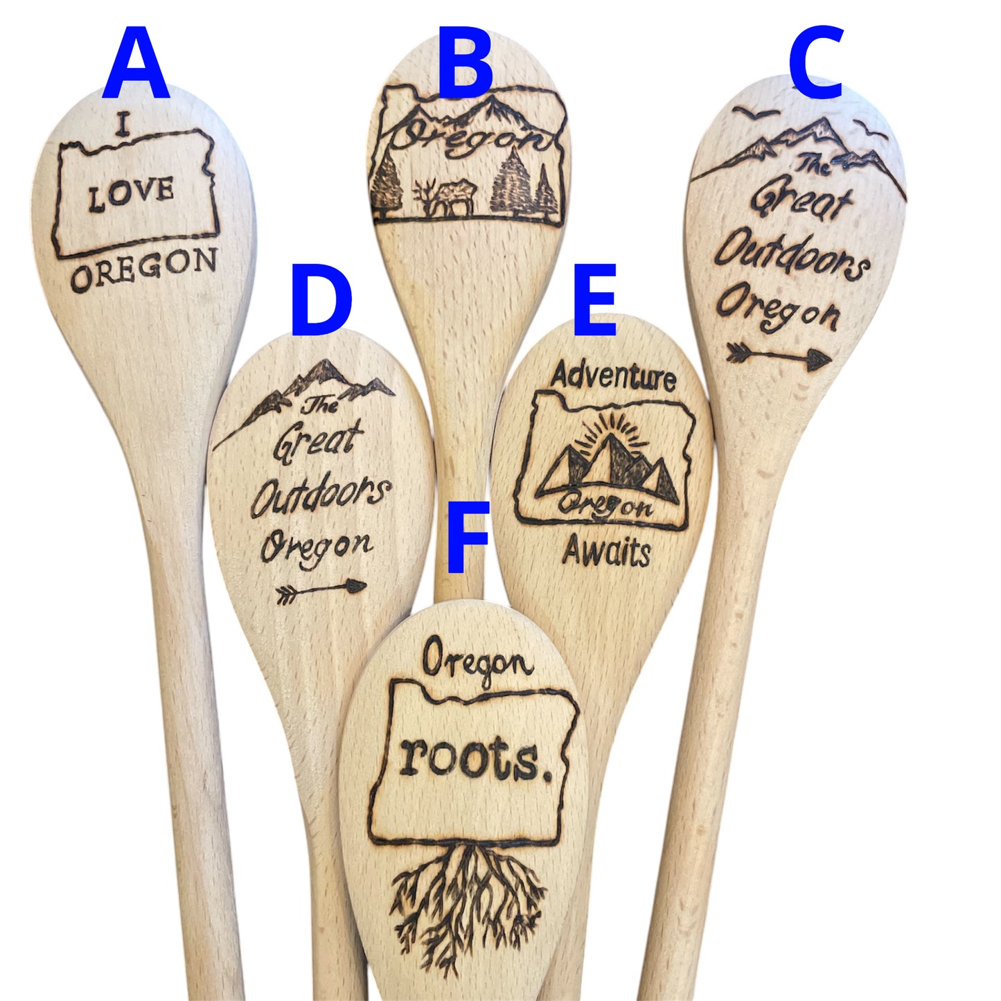 Wooden Cooking Spoons| beechwood 14"| Eco-friendly| Oregon Lovers| PNW Outdoors