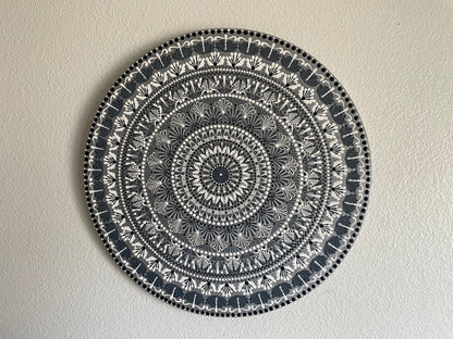 Mandala con espejos Dot Art Naranja Mar Verde y Azul Colores Pintura acrílica hecha a mano