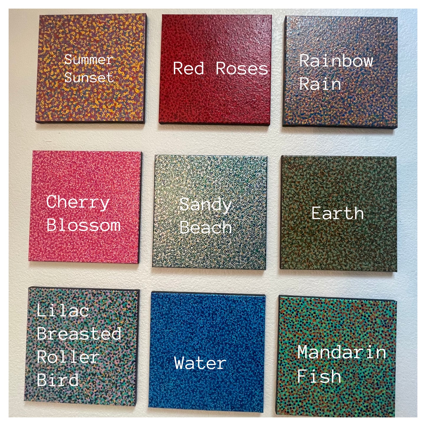 Original Abstract Painting| 9 Panel Artwork | Pointillism Artwork| Collectors Edition