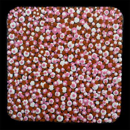 Pointillism Dot Art Wood Coasters | Colorful Acrylic Painted | Triple Sealed | Unique Boho | Home Decor