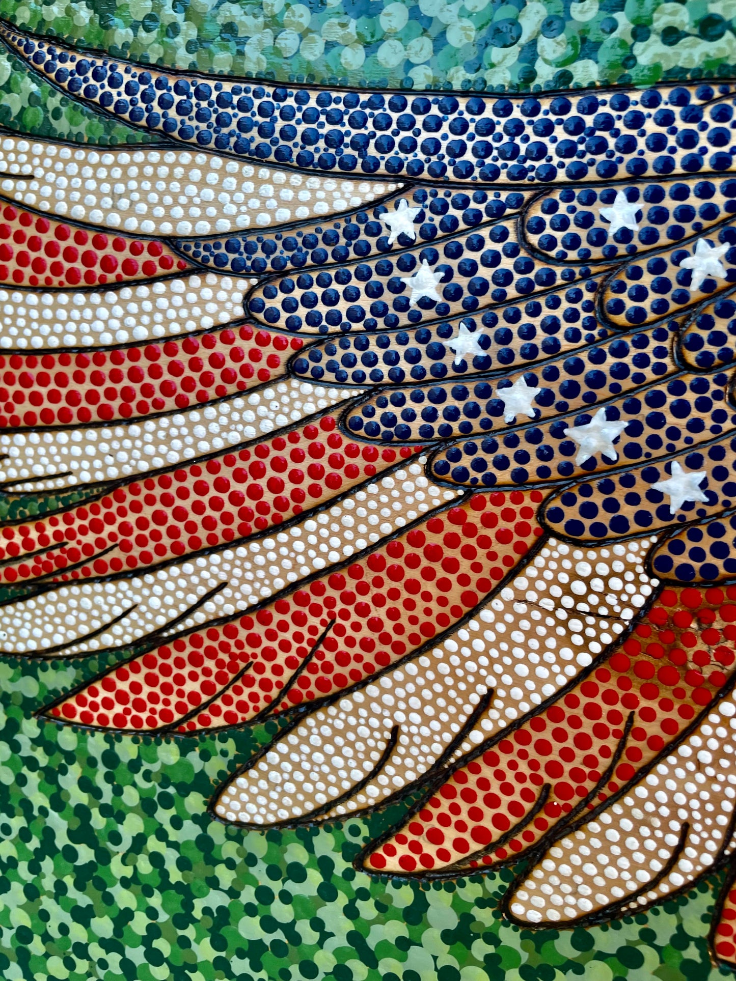 American Bald Eagle USA Flag on Basswood Patriotic Gift