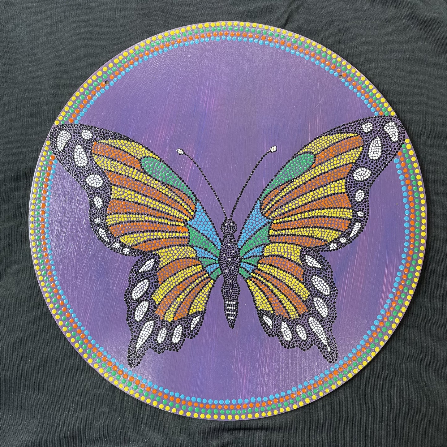 Butterfly Dot Art made by hand with Sawtooth Wall Hanging