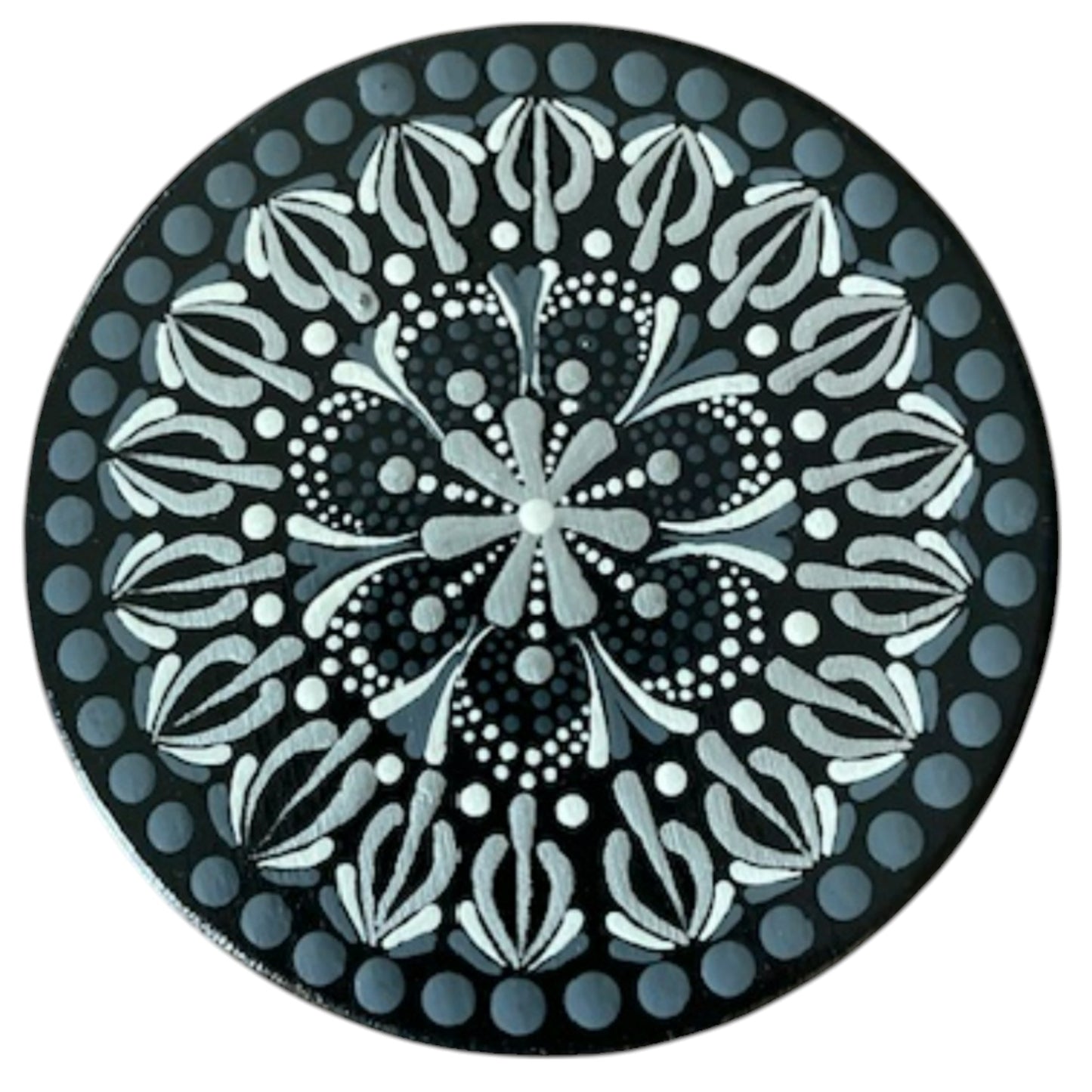 Wood Coasters Single 4”x 5/16” Dot Art Hand Painted