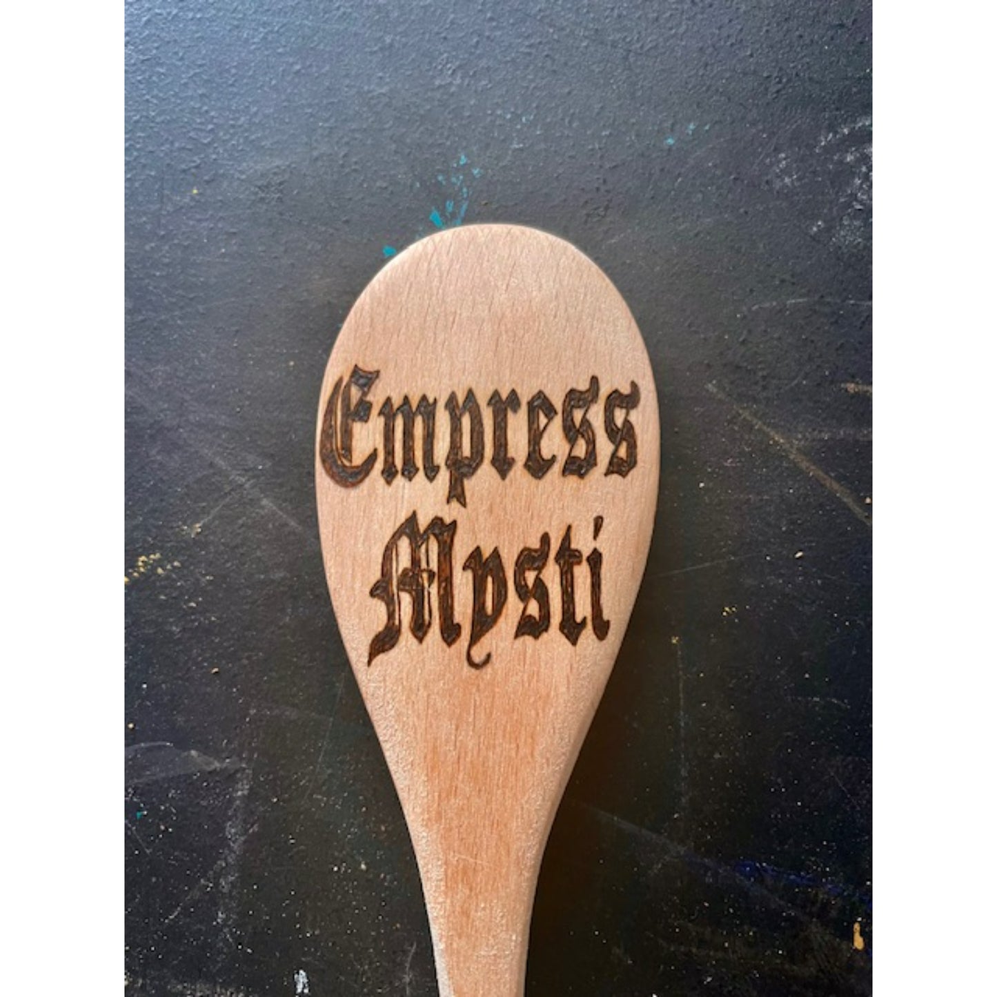 Cuchara de cocina 14" utensilios de cocina quemados de madera hechos a mano de madera de haya