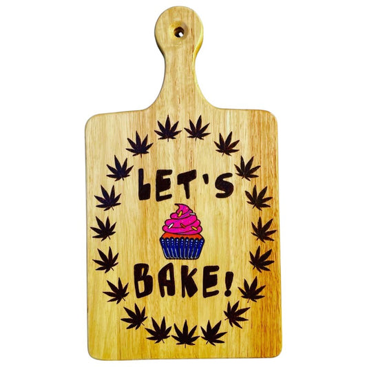 Let's Bake Cupcakes Tabla de mantequilla Tabla de cortar Madera Quemada Arte hecho a mano