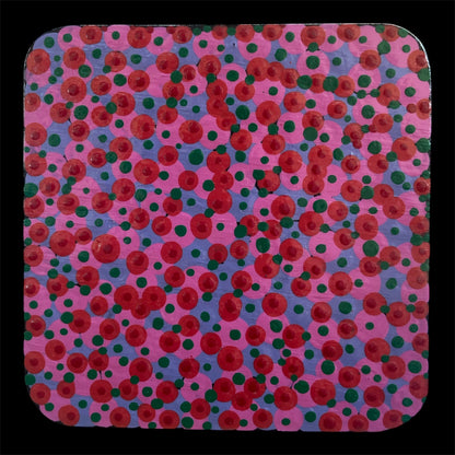 Pointillism Dot Art Wood Coasters | Colorful Acrylic Painted | Triple Sealed | Unique Boho | Home Decor