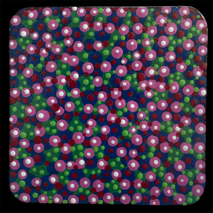 Pointillism Dot Art Wood Coasters | Colorful Acrylic Painted | Triple Sealed | Unique Boho | Home Decor