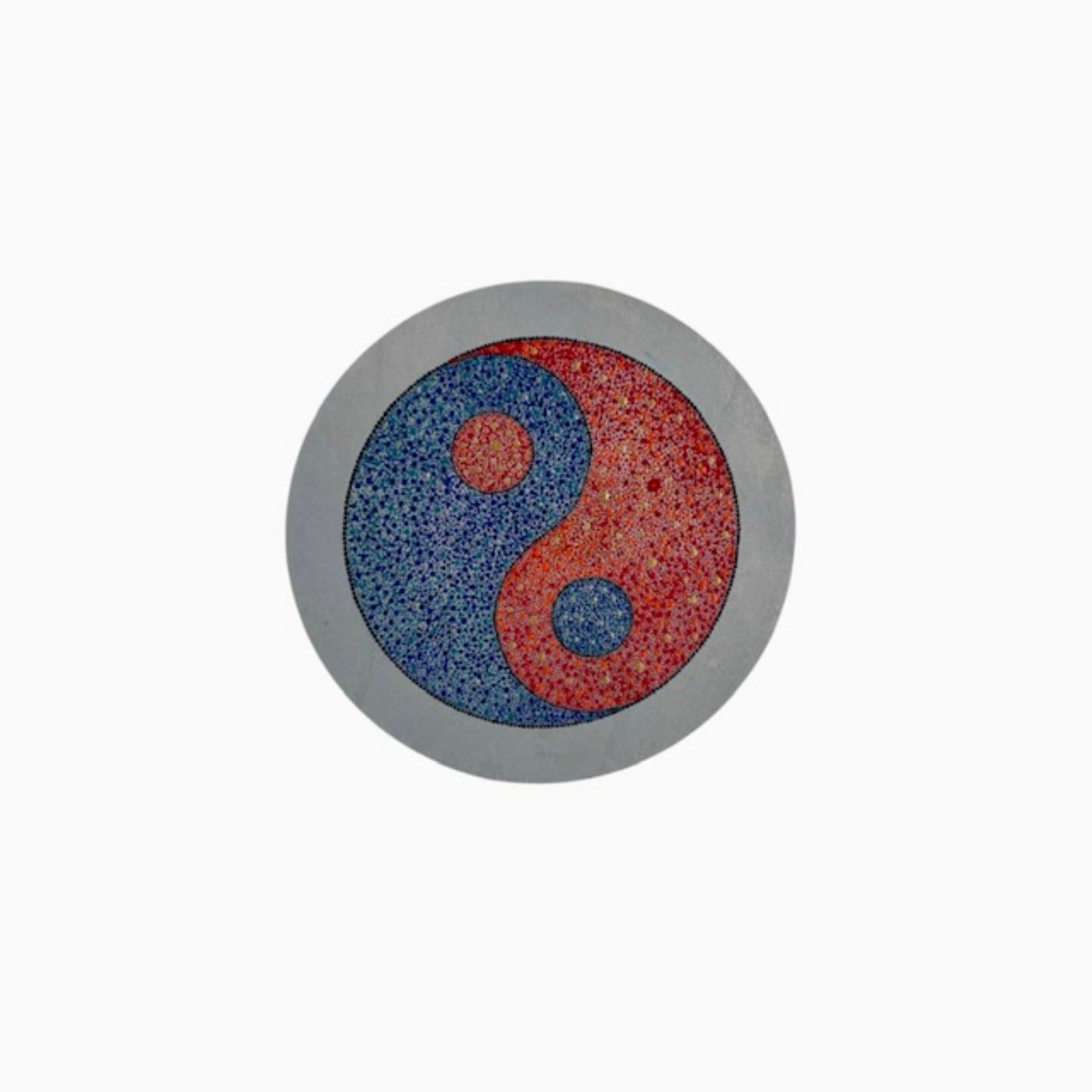 Pintura acrílica Yin Yang Water and Fire Dot Art hecha a mano