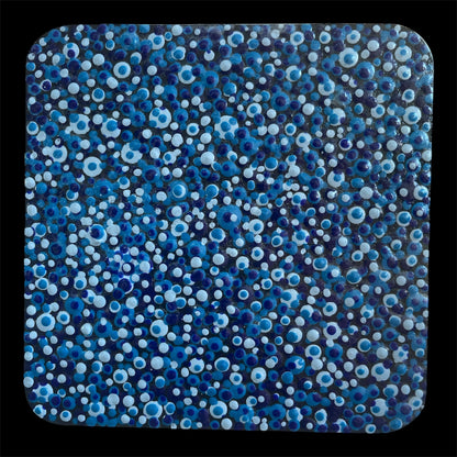 Pointillism Dot Art Wood Coasters | Colorful Acrylic Painted | Triple Sealed | Unique Boho | Home Decor