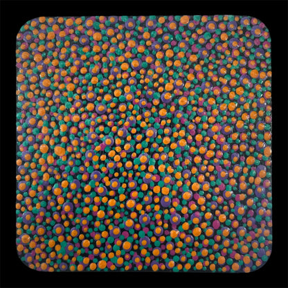 Pointillism Dot Art Wood Coasters | Colorful Acrylic Painted | Triple Sealed | Unique Boho | Home Decor