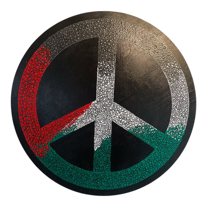 14-Inch Peace Sign Palestine Flag Wall Art | Dot Art
