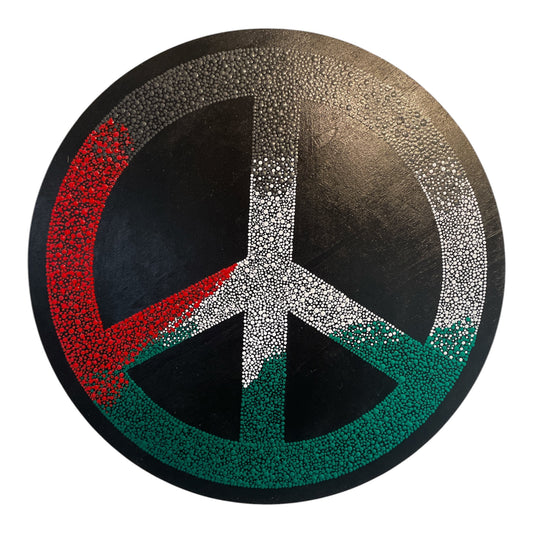 Símbolo de paz con colores de bandera Dot Art Decoración de pared de oficina en casa