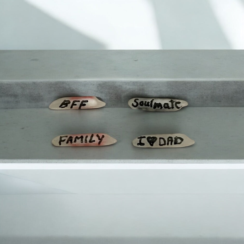 Piggy Pig Necklace or Keychain Writing on Rice Jewelry