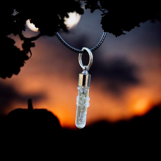 Dragonfly Clear Necklace or Keychain Writing on Rice Jewelry