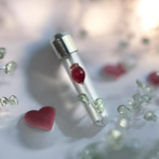 Red Rose Necklace or Keychain Writing on a Grain of Rice Jewelry
