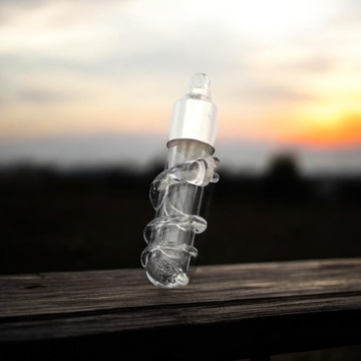 Clear Snake Necklace or Keychain Writing on Rice Handmade Jewelry