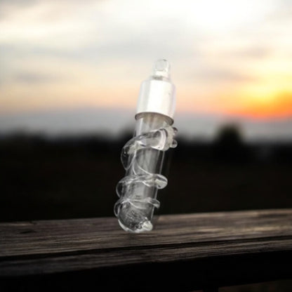 Clear Snake Necklace or Keychain Writing on Rice Handmade Jewelry