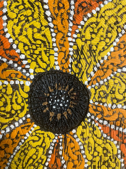 Espejos de pared Dot Art Mandala Colores vibrantes Pintura acrílica hecha a mano Trabajo de arte en el hogar y la oficina