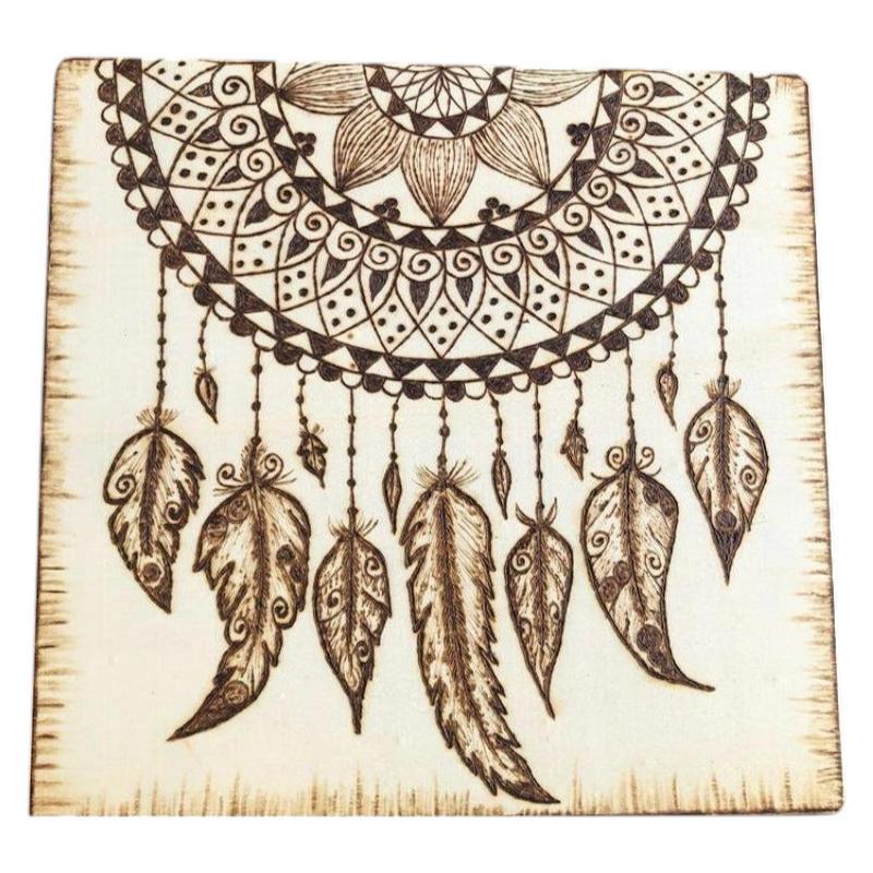 Dream Catcher Keepsake Box Arte quemado en madera