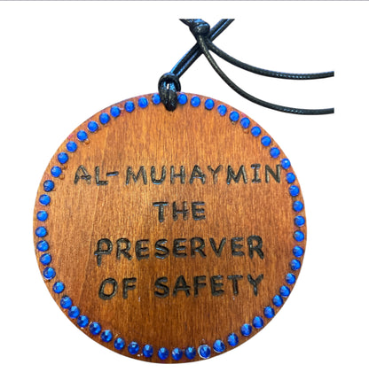 Allah’s Names Arabic Calligraphy with English Translation Ornament/Car Hanging