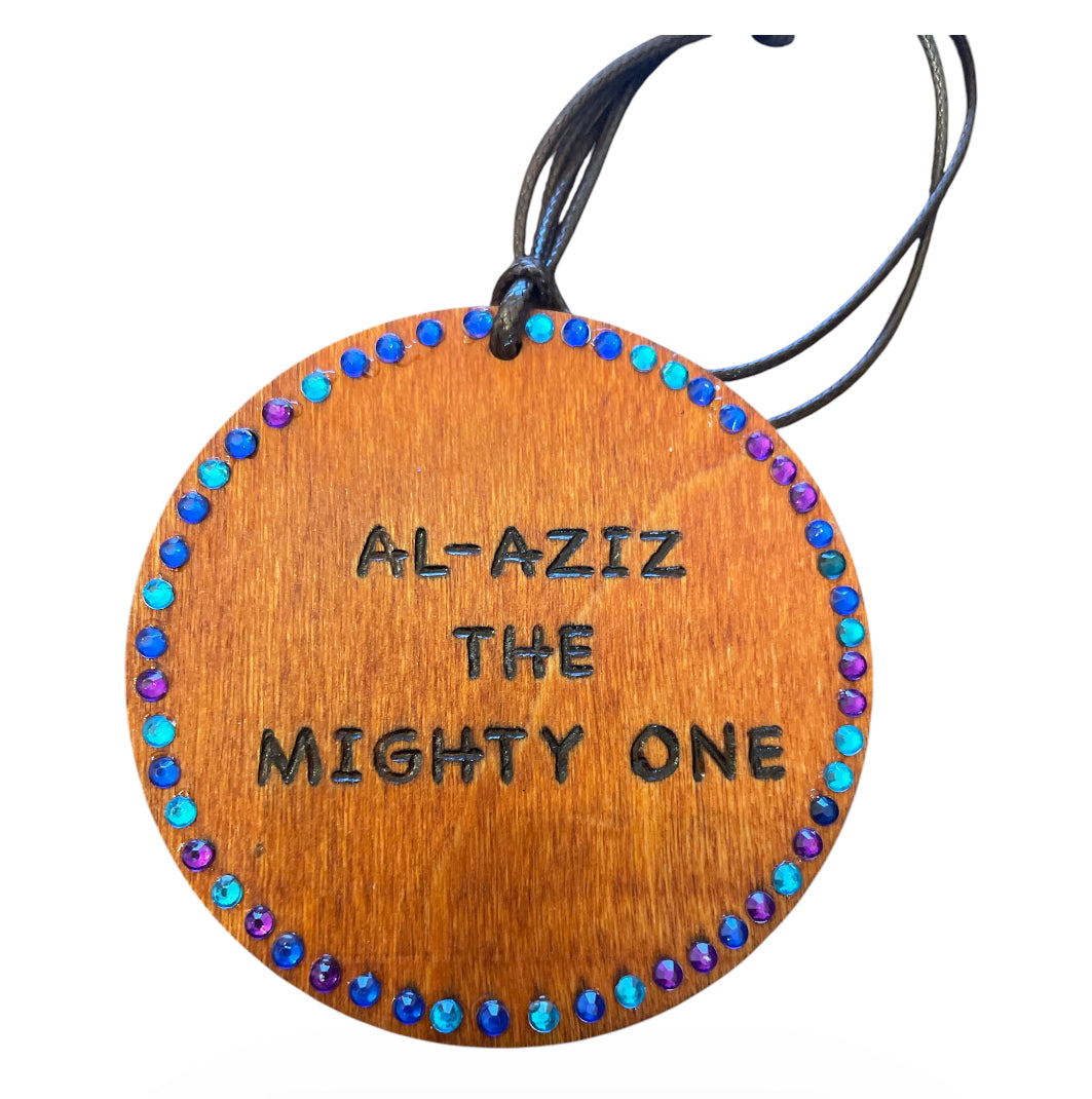 Allah’s Names Arabic Calligraphy with English Translation Ornament/Car Hanging