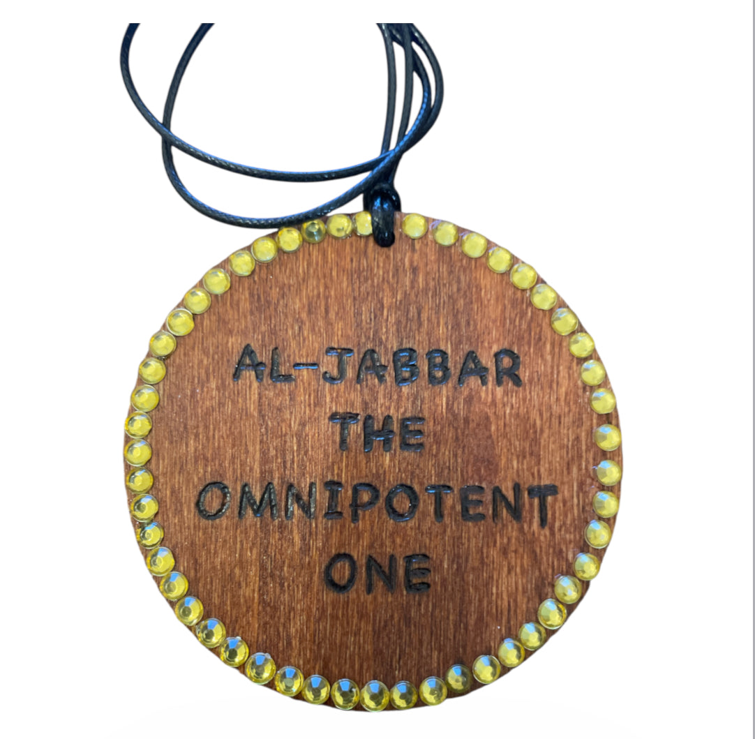 Allah’s Names Arabic Calligraphy with English Translation Ornament/Car Hanging