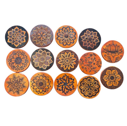 Wood Coasters| Wood Burned Mandala Designs| Handmade