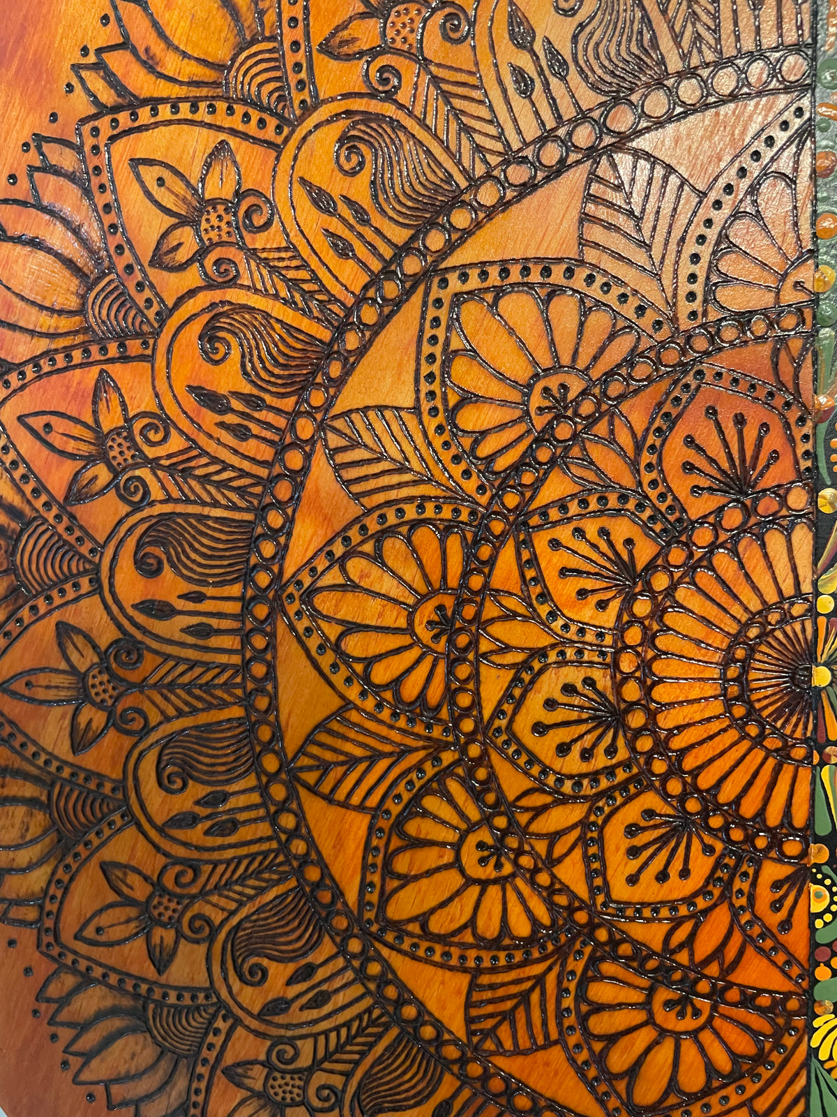 Mandala con espejos Arte de puntos con tonos de azul, dorado, rojo, blanco, decoración de pared hecha a mano para el hogar y la oficina